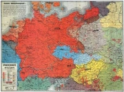 Sprachenkarte von Mitteleuropa Deutsche Siedlungsgebiete Wandkarte